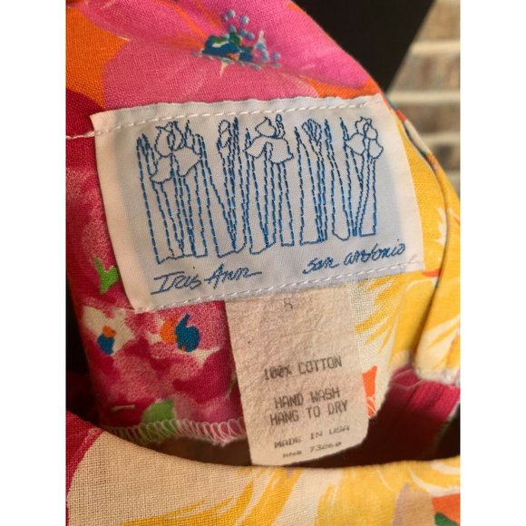 Iris Ann San Antonio Vintage floral faux wrap dress tulip hem size 5 multi-color - Picture 3 of 4
